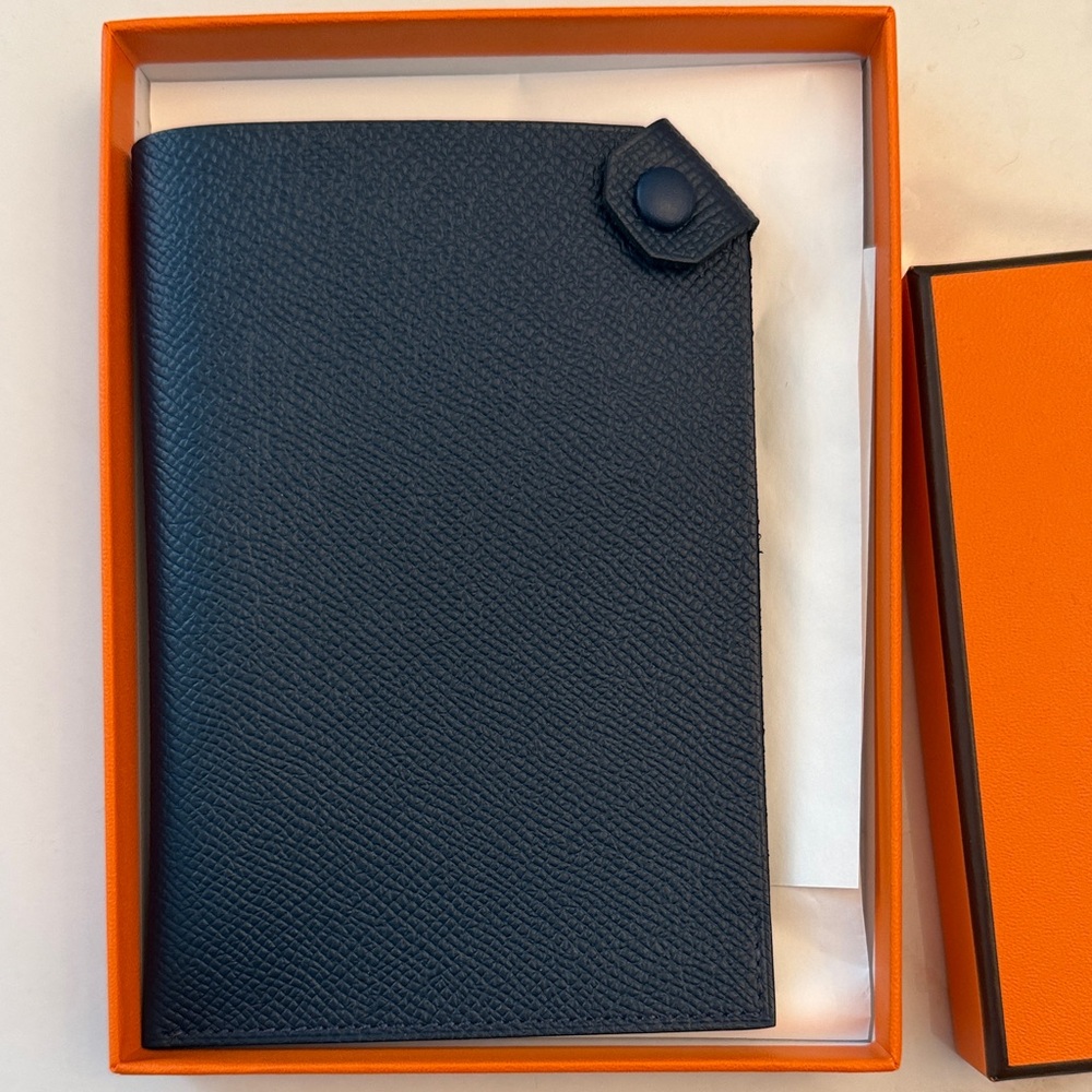 Hermes Navy Passport Holder